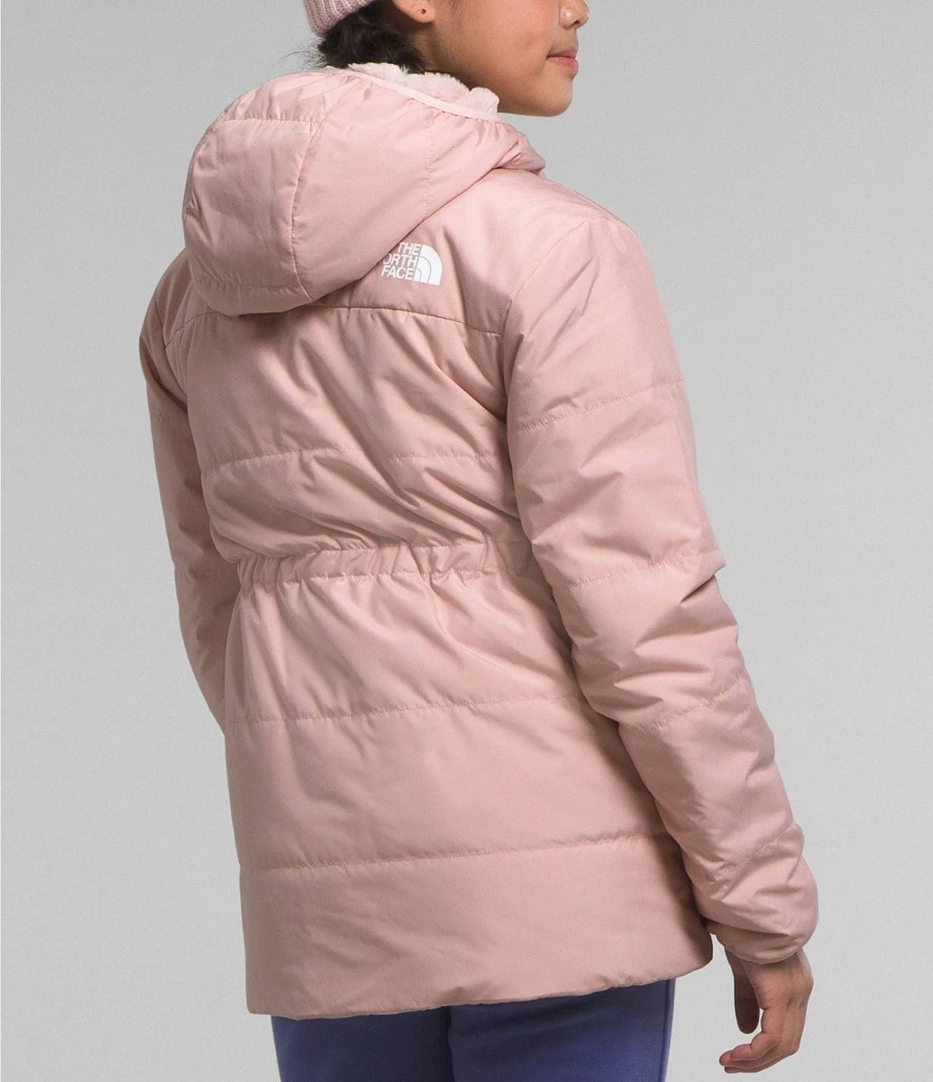 The North Face Girl's Mossbud Parka Reversable Double Faced Full Zip Pink Jacket Size L (12)