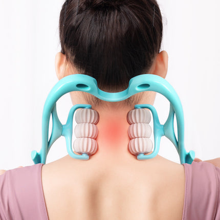 Manual 6-wheel neck massager roller – view 2