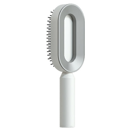 Self-cleaning hair brush – black and purple