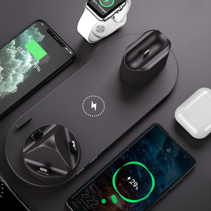 6-in-1 wireless charging station – black, top view