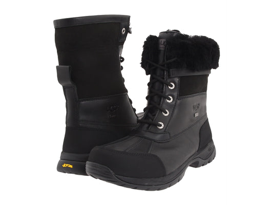 UGG Butte II Kids' Boot - Black Waterproof Leather | Size 1