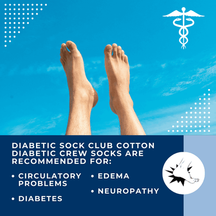 DSC Men's Cotton Diabetic Crew Socks – 6 Pair Pack