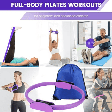 13-Piece Pilates & Yoga Set – Pilates Ring, Mini Ball, Resistance Bands, Grip Socks & BagPink6