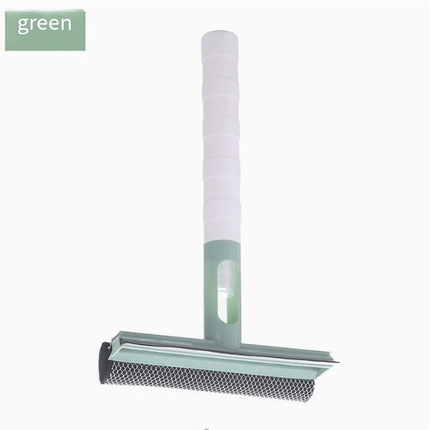 3-in-1 Spray Window Squeegee – Glass Cleaner with Sponge Scrubber & Rubber WiperGreen3