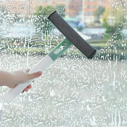 3-in-1 Spray Window Squeegee – Glass Cleaner with Sponge Scrubber & Rubber WiperPink1