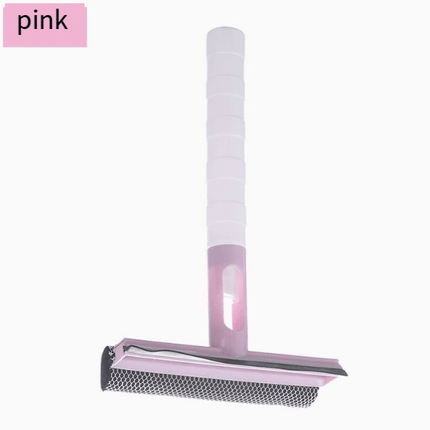 3-in-1 Spray Window Squeegee – Glass Cleaner with Sponge Scrubber & Rubber WiperPink2