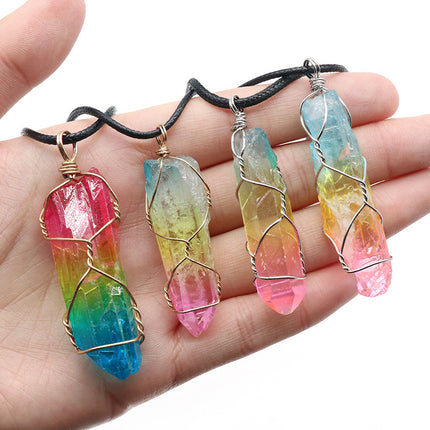 Tree of Life crystal pendant necklace – rainbow crystals in hand