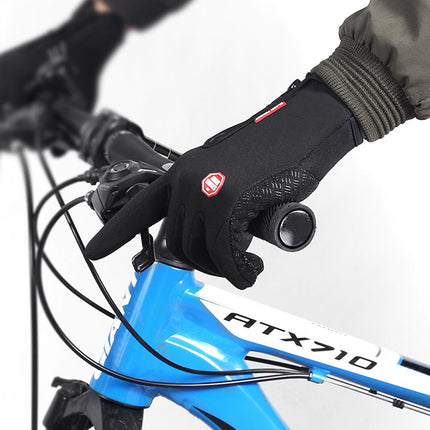 Touch screen winter gloves – black, worn while cycling