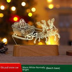 Elk Sleigh – Wood Base / Warm White