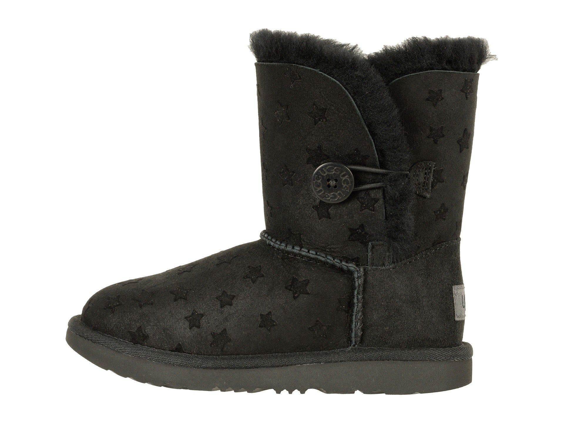 UGG Bailey Button II Stars Youth Boot - Black | Size 6 Youth / 7 Women
