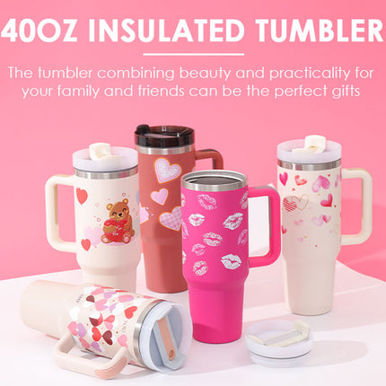 40 oz insulated tumbler with handle and straw – view 6