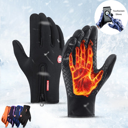 Touch screen winter gloves – black with fleece lining