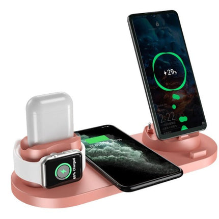 6-in-1 Wireless Charging Station – Charging Dock for Phone, Earbuds & SmartwatchPink5