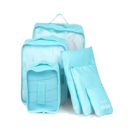 6-Piece Packing Cubes Set – Breathable Mesh Travel Luggage OrganizersBlue7