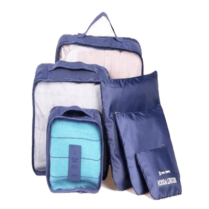 6-Piece Packing Cubes Set – Breathable Mesh Travel Luggage OrganizersBlue8