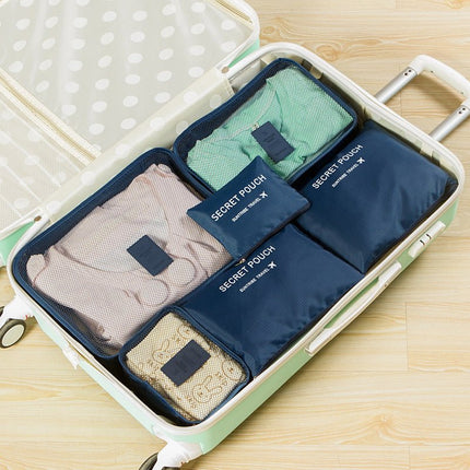 6-Piece Packing Cubes Set – Breathable Mesh Travel Luggage OrganizersNavy Blue2