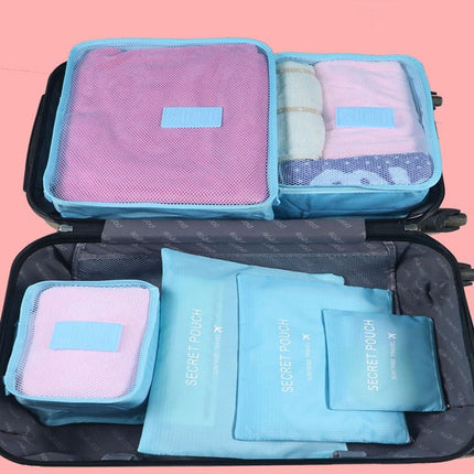6-Piece Packing Cubes Set – Breathable Mesh Travel Luggage OrganizersNavy Blue3