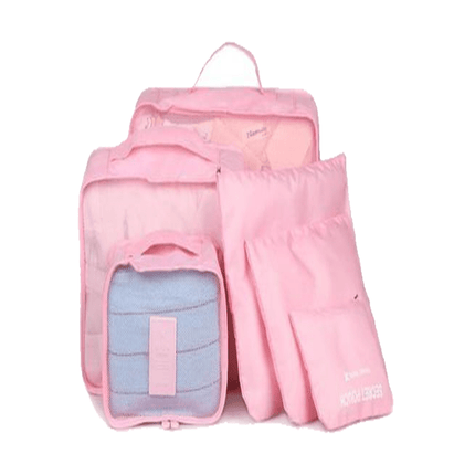 6-Piece Packing Cubes Set – Breathable Mesh Travel Luggage OrganizersPink4
