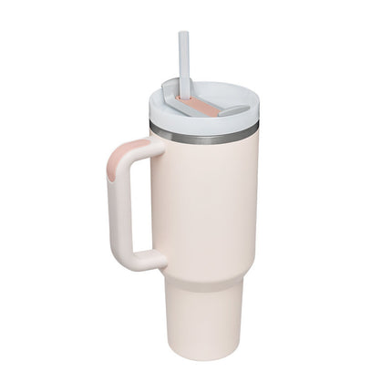 40 oz insulated tumbler with handle and straw – view 13