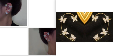 Butterfly ear cuff earrings – view 4