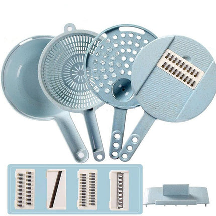 8-in-1 Mandoline Slicer – Vegetable Chopper, Grater & Julienne Cutter with ContainerBlue6