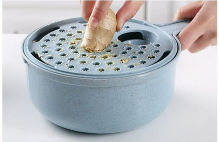 8-in-1 Mandoline Slicer – Vegetable Chopper, Grater & Julienne Cutter with ContainerBlue3
