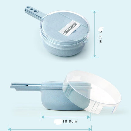 8-in-1 Mandoline Slicer – Vegetable Chopper, Grater & Julienne Cutter with ContainerBlue7