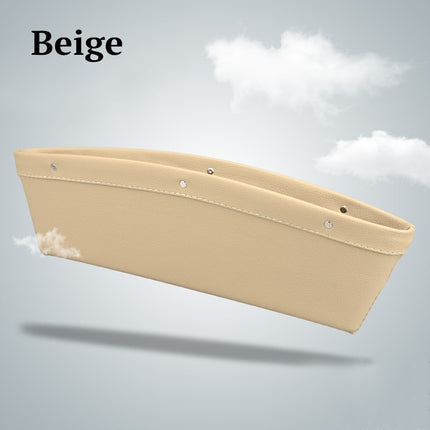 Car seat gap filler organizer – beige, fits between seat and console