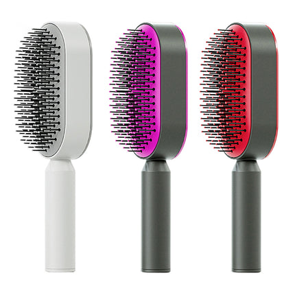 Self-cleaning hair brush – three colors