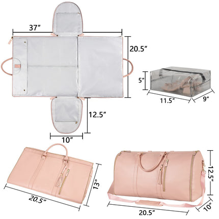 Foldable garment duffle bag – size diagram