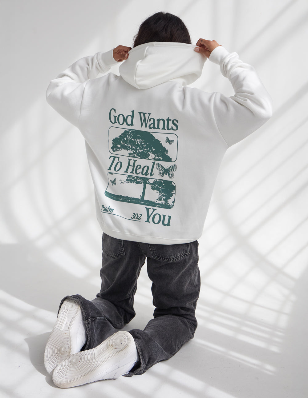 Elevated Faith God Heals Unisex Hoodie - Stalactite White