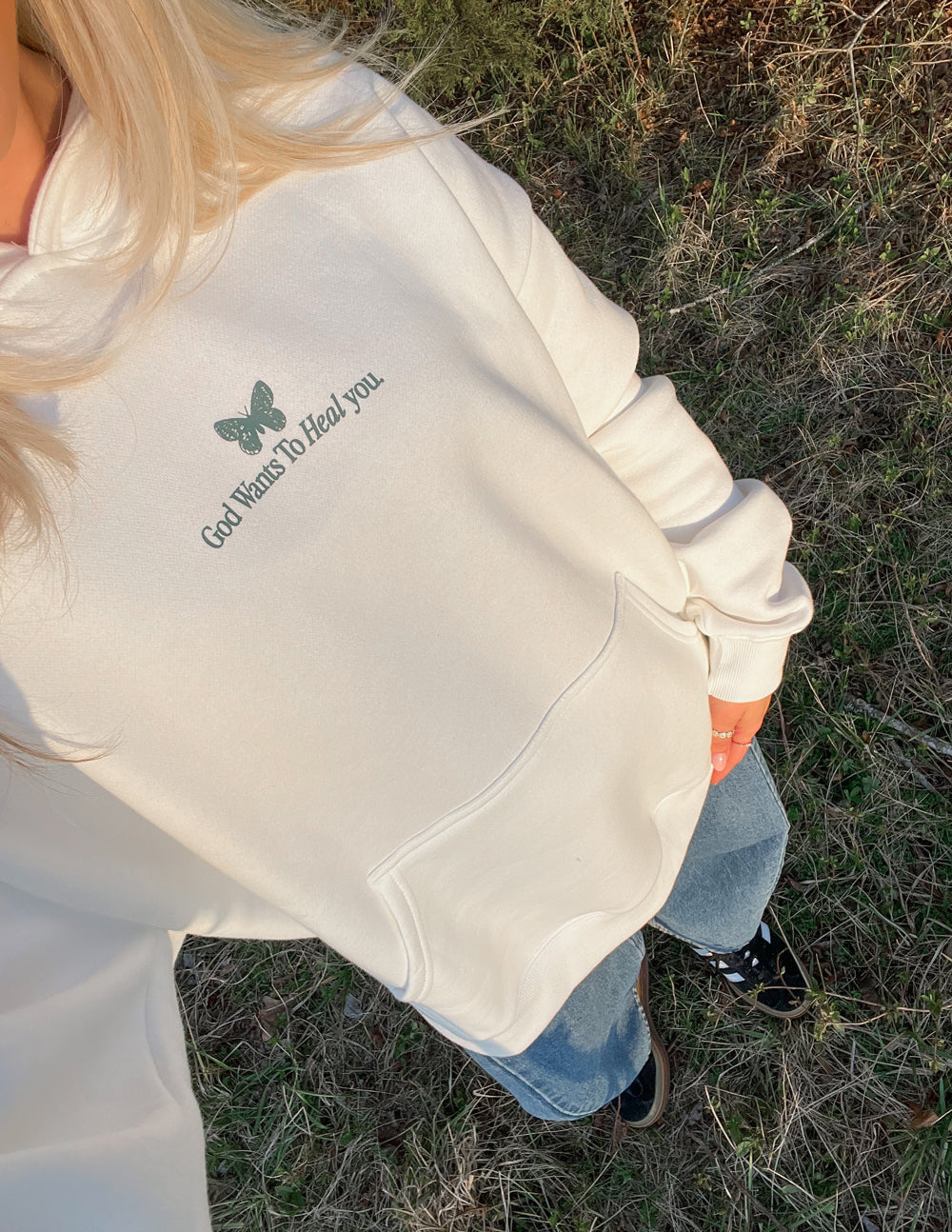 Elevated Faith God Heals Unisex Hoodie - Stalactite White