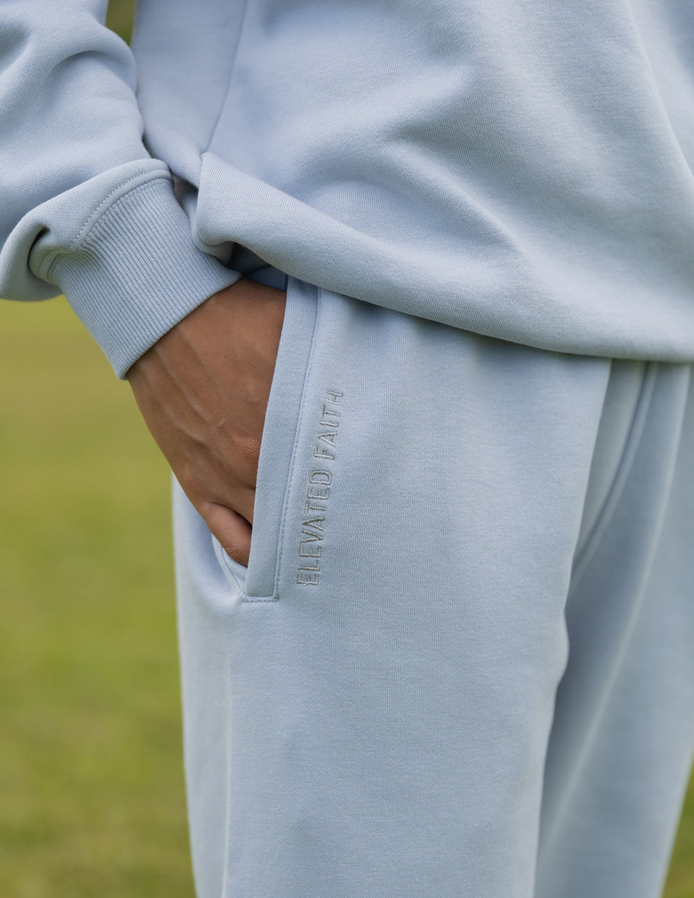 Elevated Faith God Is Here Unisex Sweatpant - Pearl Blue