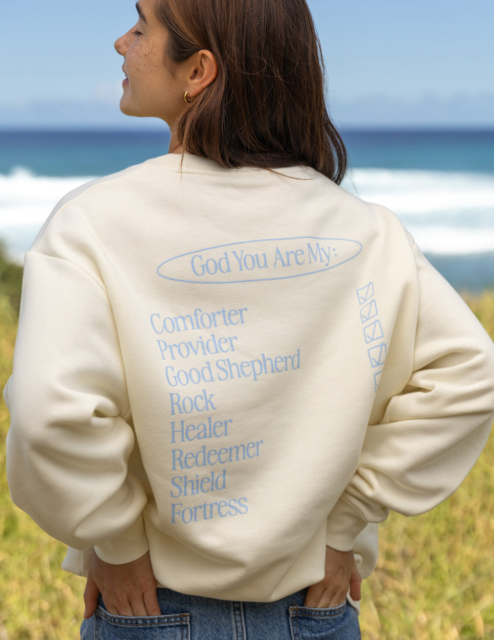 Elevated Faith God Is My Everything Unisex Crewneck - Warm Vanilla