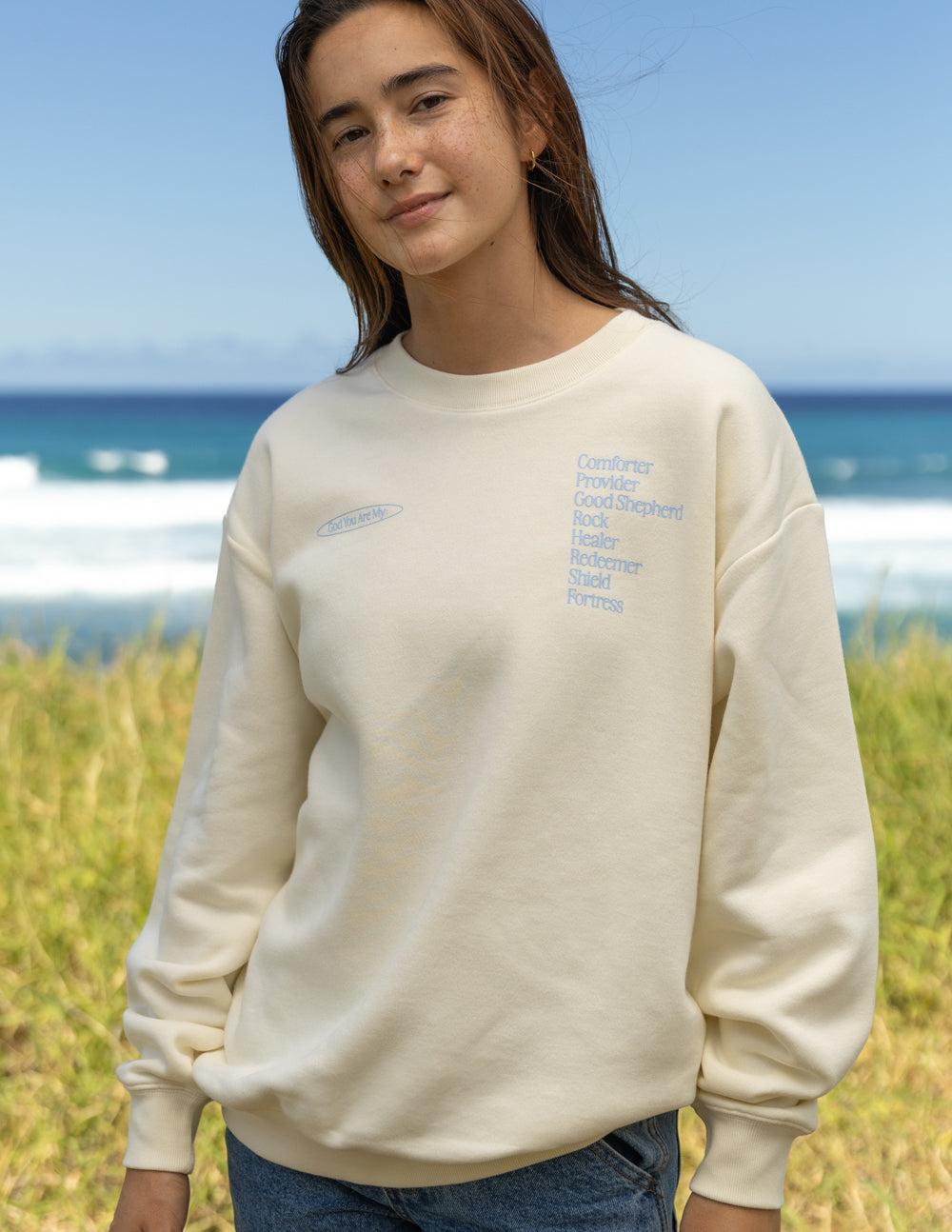 Elevated Faith God Is My Everything Unisex Crewneck - Warm Vanilla