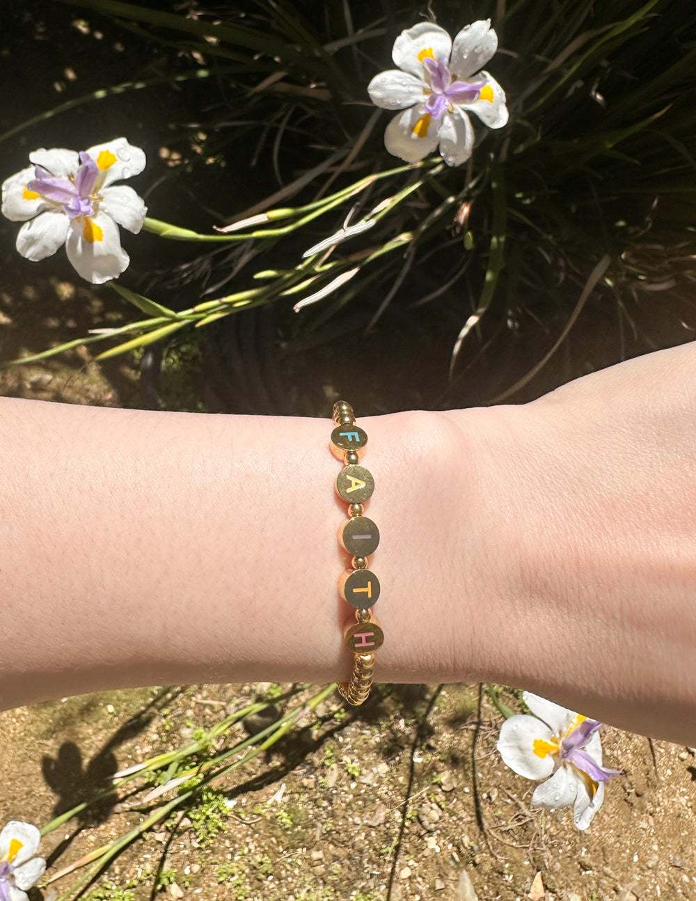 Elevated Faith Gold Faith Letter Bracelet - Christian Jewelry