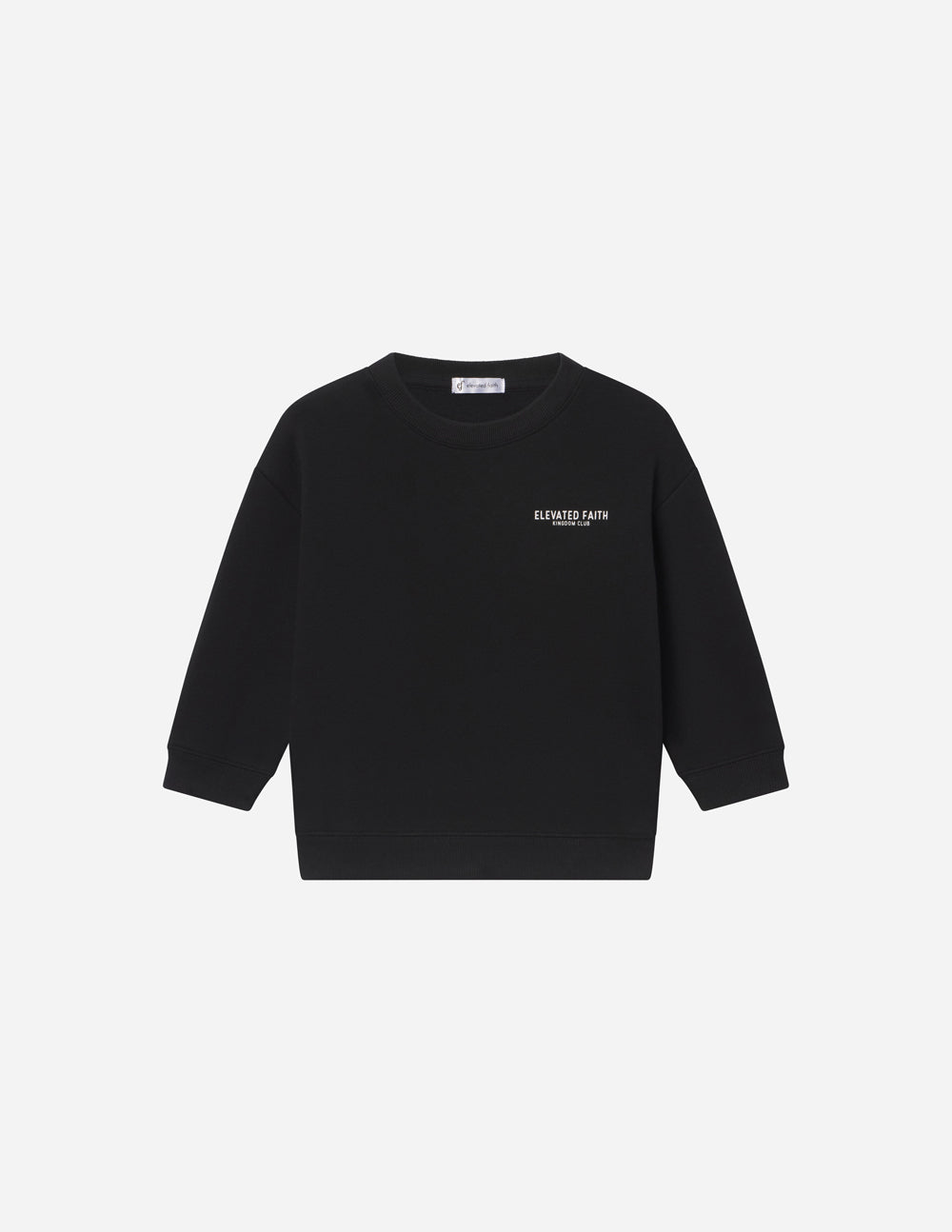 Elevated Faith Kingdom Club Black Kids Crewneck - Jet Black