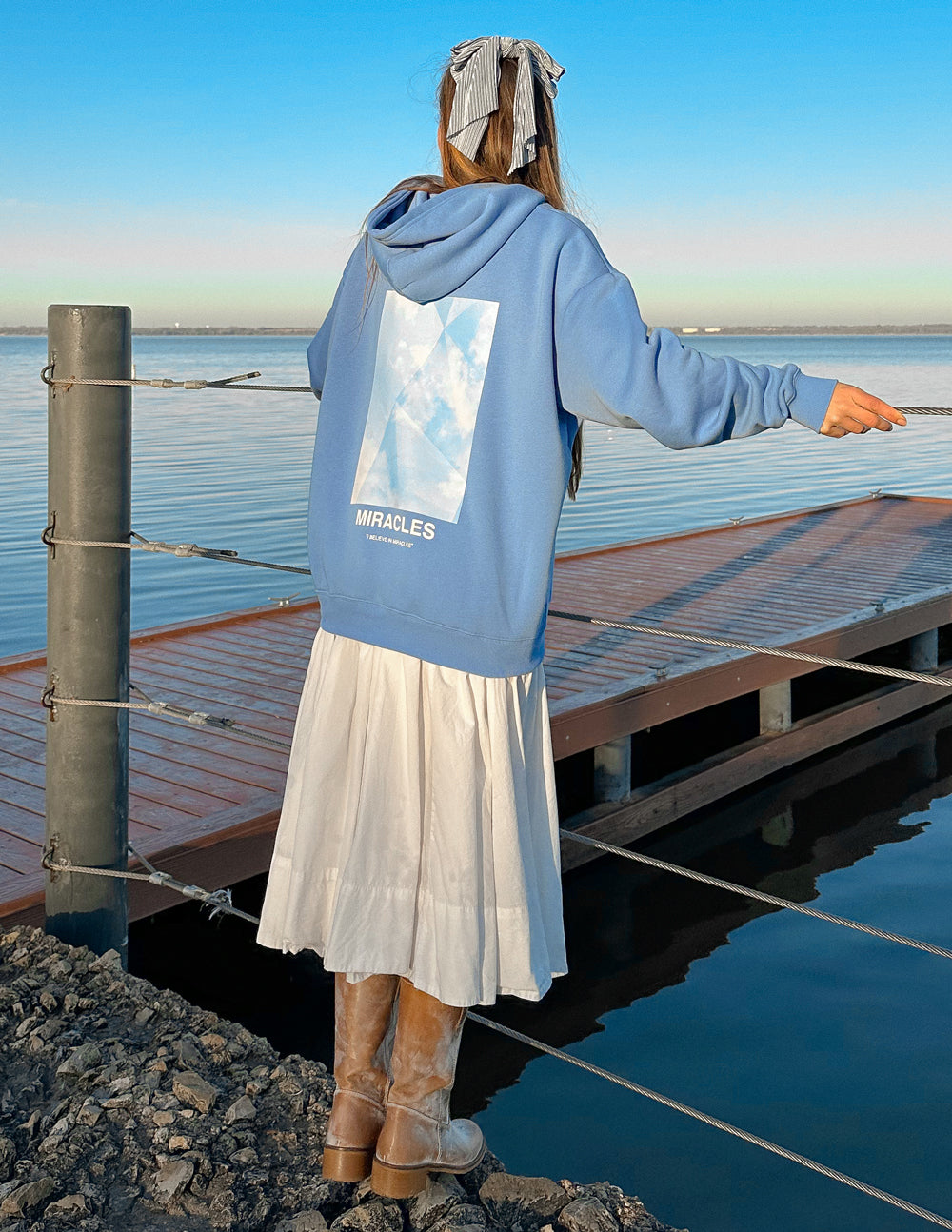 Elevated Faith Miracles Blue Unisex Hoodie - Psalm 77:14 Christian Sweatshirt