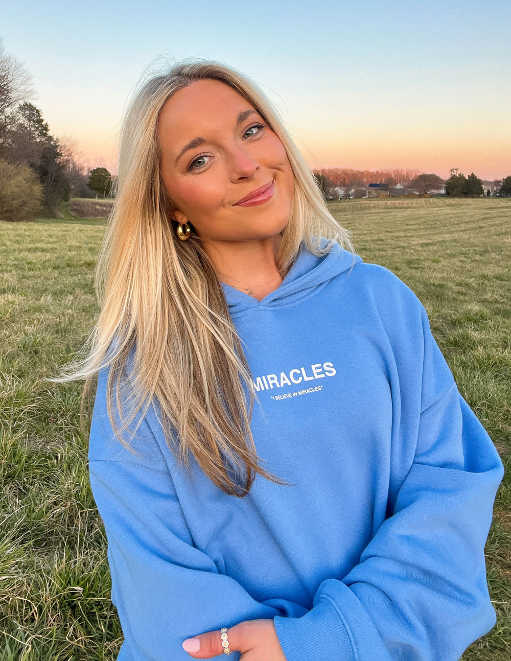 Elevated Faith Miracles Blue Unisex Hoodie - Psalm 77:14 Christian Sweatshirt
