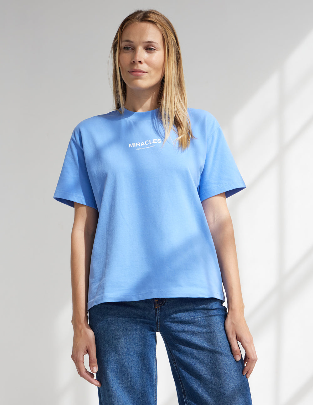 Elevated Faith Miracles Blue Unisex Christian T-Shirt - Psalm 77:14 Graphic Tee Shirt