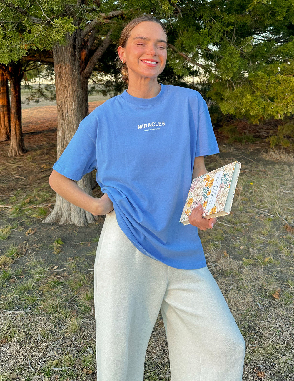 Elevated Faith Miracles Blue Unisex Christian T-Shirt - Psalm 77:14 Graphic Tee Shirt