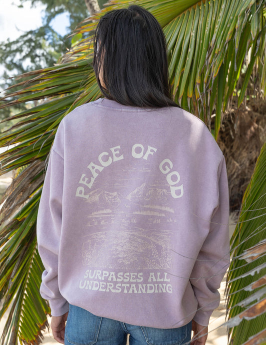 Elevated Faith Peace of God Unisex Crewneck - Vintage Orchid