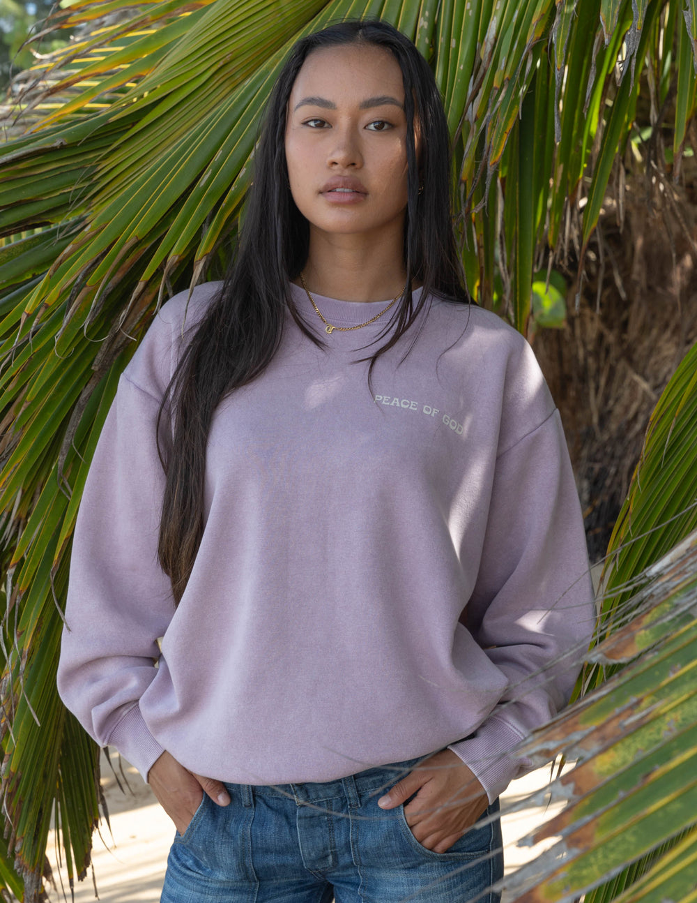 Elevated Faith Peace of God Unisex Crewneck - Vintage Orchid
