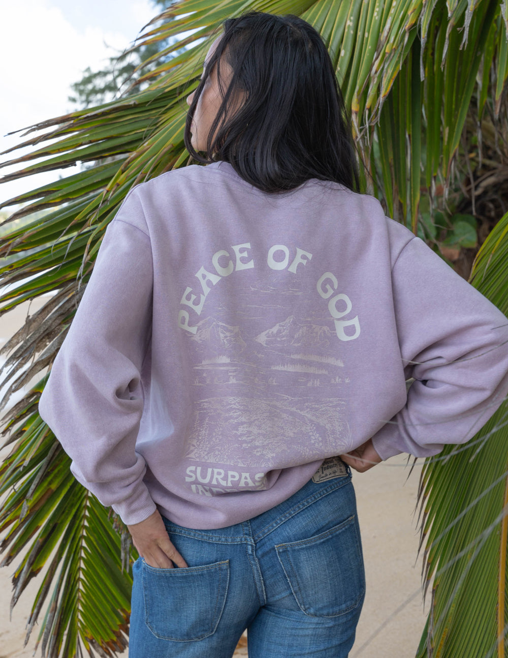 Elevated Faith Peace of God Unisex Crewneck - Vintage Orchid