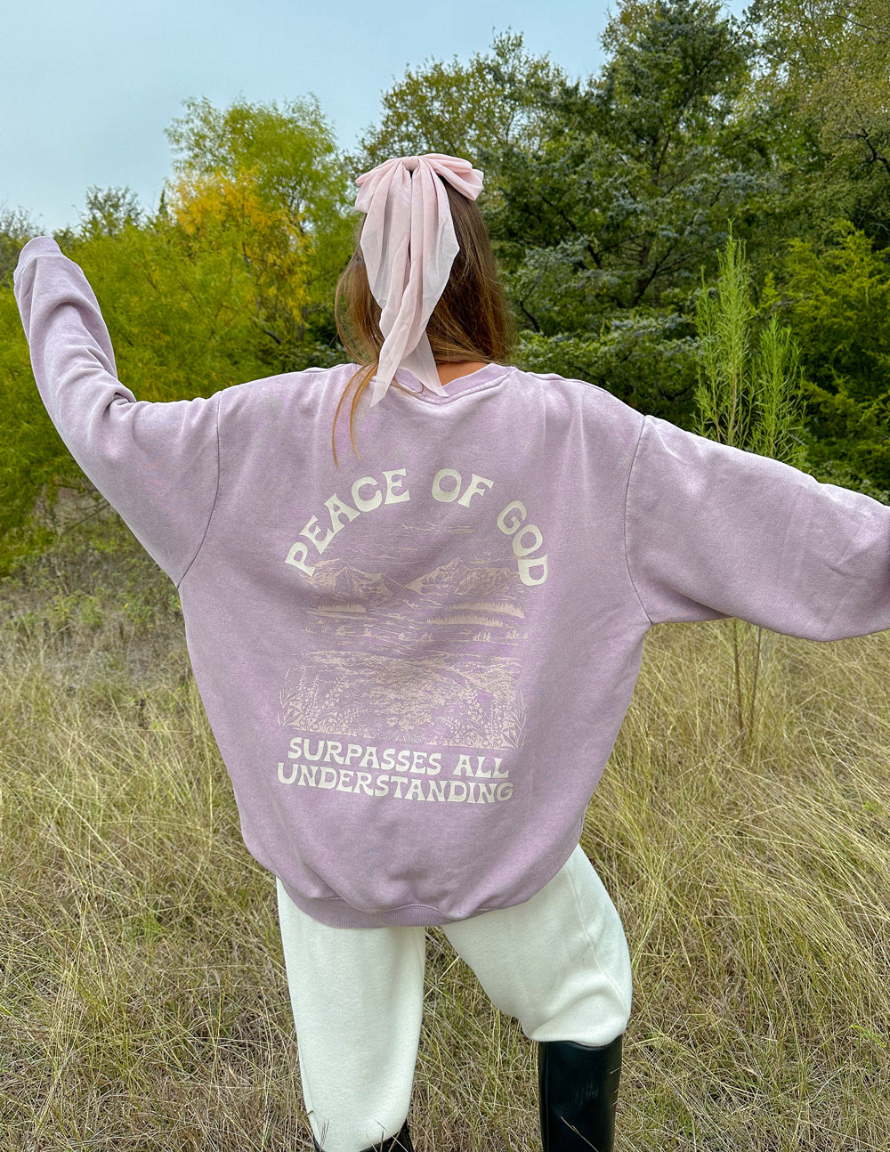 Elevated Faith Peace of God Unisex Crewneck - Vintage Orchid