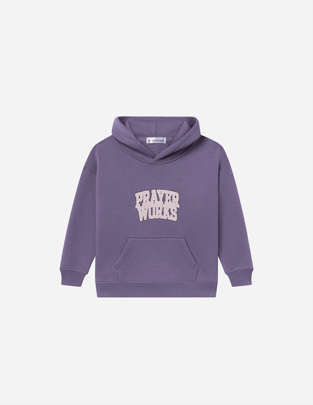 Elevated Faith Prayer Works Kids Hoodie - Eggplant