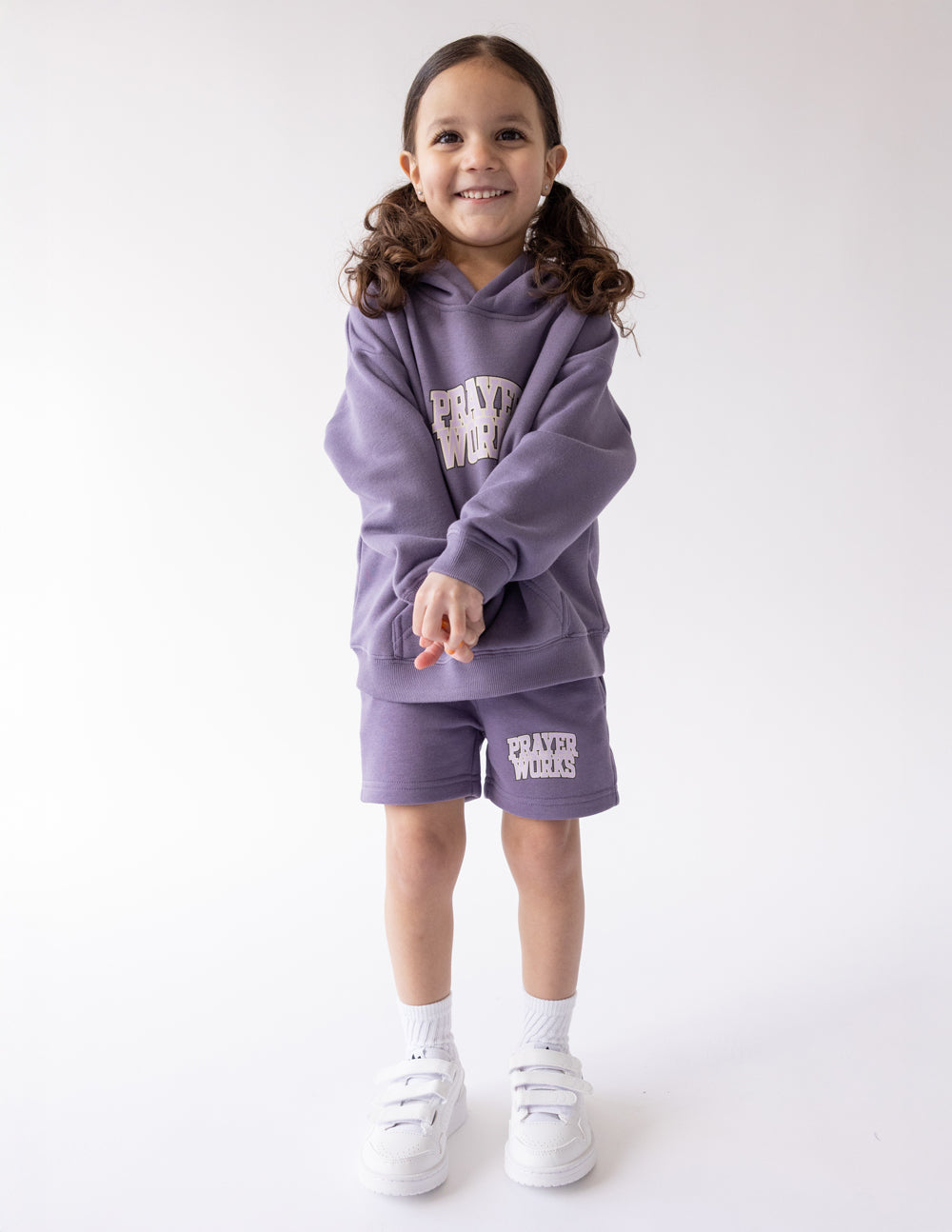 Elevated Faith Prayer Works Kids Hoodie - Eggplant