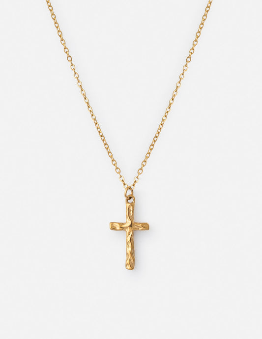 Elevated Faith Textured Cross Necklace - Christian Jewelry