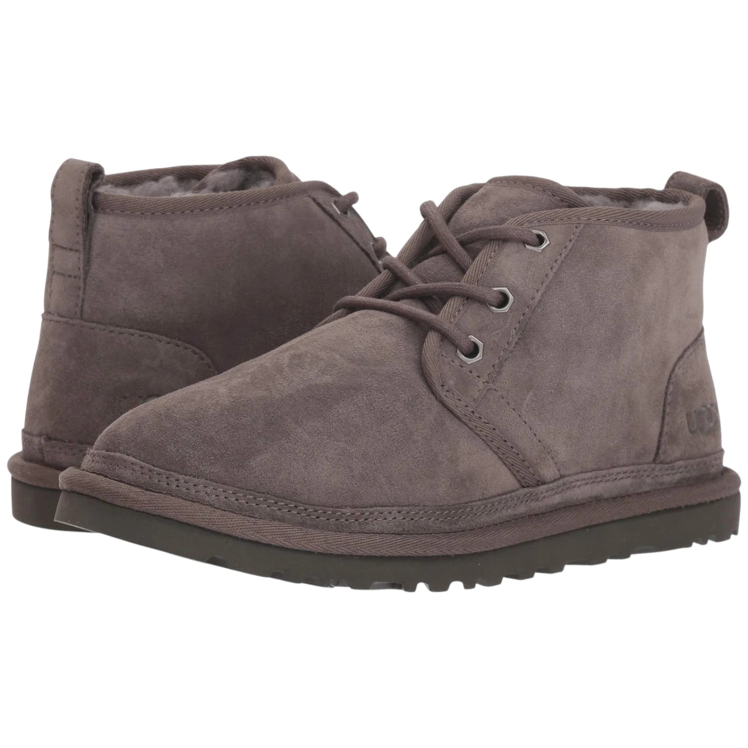 UGG Neumel Men's Mid-Top Boot - Premium Sheepskin Lace-Up Charcoal Suede