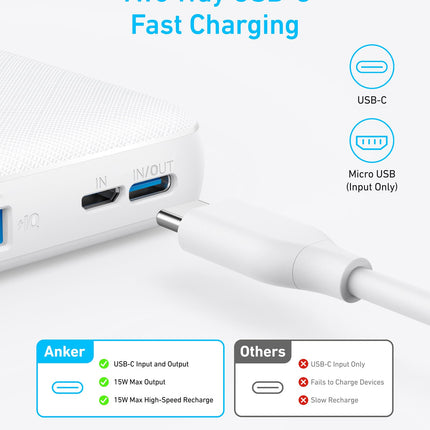 Anker <b>313</b> Power Bank (PowerCore 10K) White